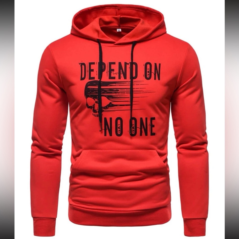 Red drawstring hoodie